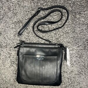 Rosetti Midge Crossbody Bag Faux Leather Divided Zip Pockets Adjustable Strap